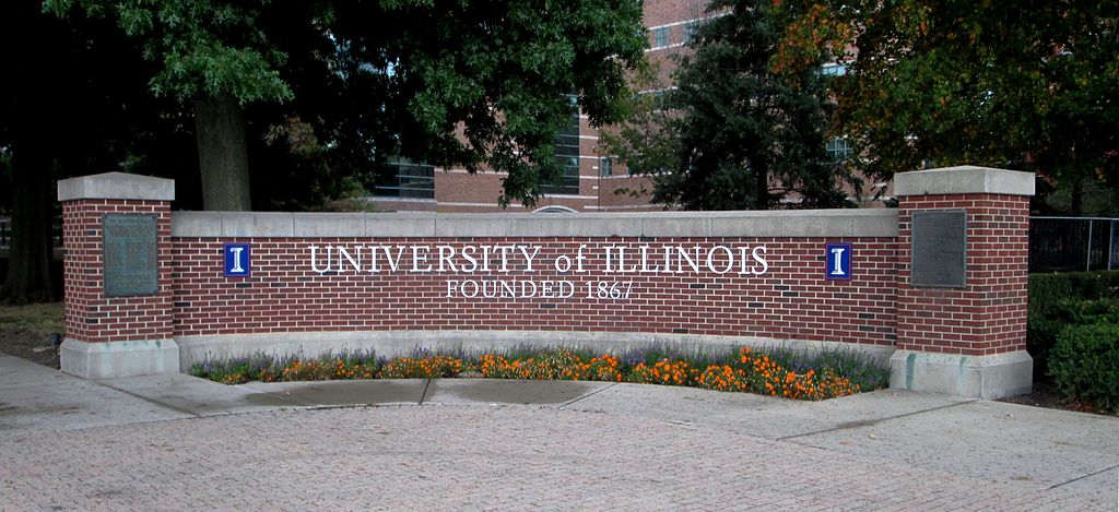 Brick entrance sign at UIUC campus